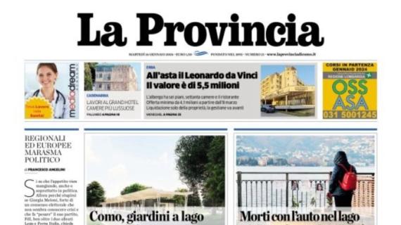 La Provincia di Como: "Sinigaglia per la Serie A. Lavori da iniziare subito"