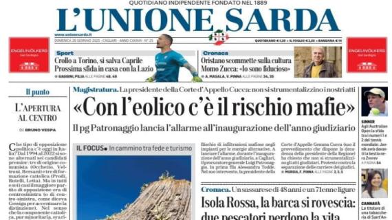 L'Unione Sarda: "Crollo a Torino, si salva Caprile. Prossima sfida in casa con la Lazio"