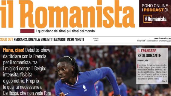 La prima pagina de Il Romanista sull'ultimo colpo di mercato: "Dimmi Koné"