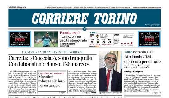 Il Corriere Torino in primo piano sul test di oggi: "Torino, prima uscita stagionale"