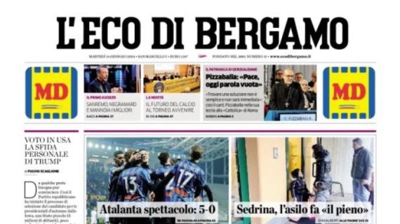 L'Eco di Bergamo: "Atalanta spettacolo: 5-0 al Frosinone"