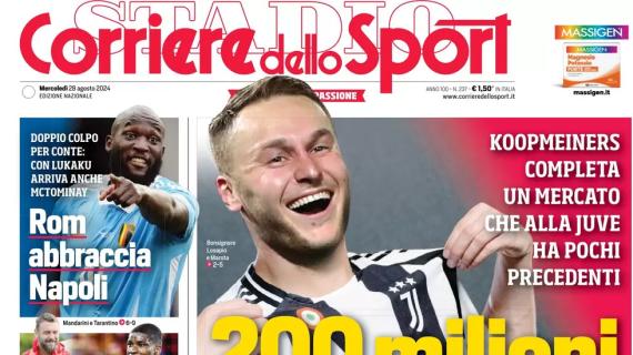 La prima pagina del Corriere dello Sport titola stamani: "200 milioni su Motta"