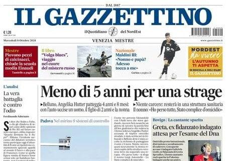 Il Gazzettino apre stamattina: "Maldini III: nonno e papà? Adesso tocca a me"