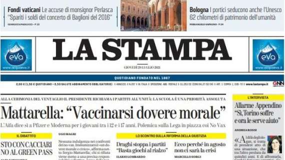 La Stampa: "Torna il profumo di vecchie estati, il trofeo Berlusconi per svelare la Juve"