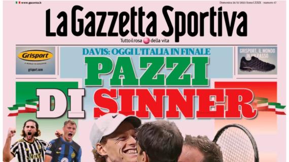 L'apertura della Gazzetta dello Sport sul derby d'Italia: "Juve-Inter round scudetto"
