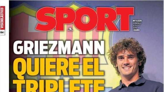 Barcellona, Sport titola: "Griezmann vuole il Triplete"