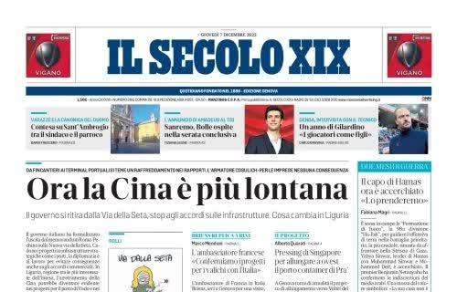 Il Secolo apre con il Genoa: "Alberto Gilardino festeggia un anno sulla panchina rossoblu"