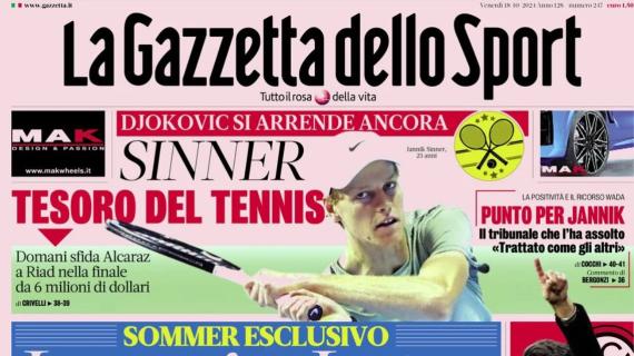 La Gazzetta dello Sport apre con le parole di Sommer: "La mia Inter piglia tutto"