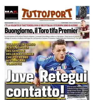 Tuttosport apre sulla Juventus: "Contatto con Retegui! Kean ai saluti, Milik in bilico"