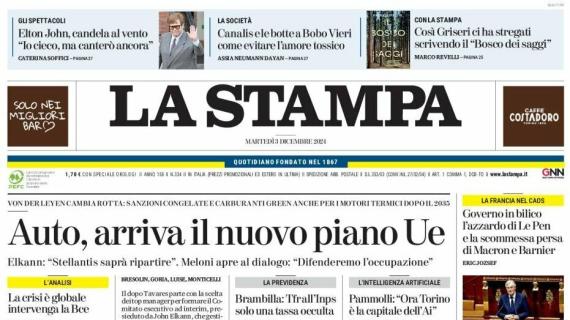 La Stampa sulla Juventus: "Vlahovic scalpita e punta la sfida con il Bologna"