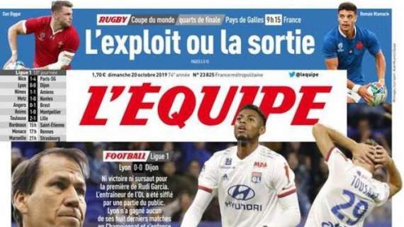 Olympique Lione, L'Equipe titola: "Stato di crisi"