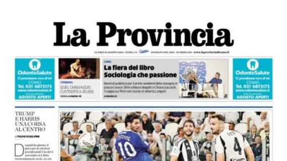 La Provincia in prima pagina sul Como: "A Cagliari caccia ai primi punti in campionato"