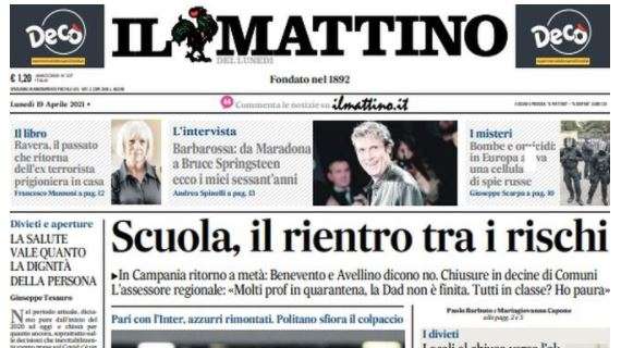 Il Mattino sul Napoli dopo il pari con l'Inter: "Maledetta traversa!"