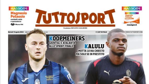 La prima pagina di Tuttosport: "Juve, fattore 'K'. Il Toro salta su Hranac