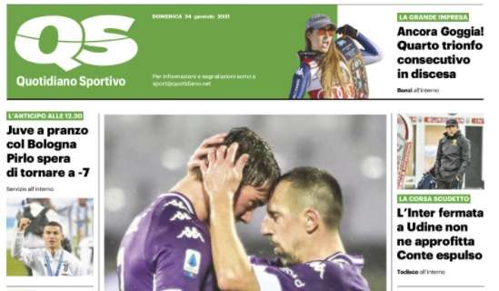 L'apertura di QS sulla vittoria della Fiorentina: "Tre punti scaccia crisi"