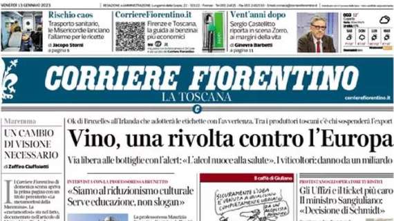 Il Corriere Fiorentino apre così: "Samp battuta: Fiorentina avanti col minimo sforzo"
