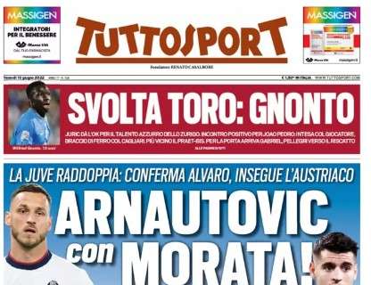 L'apertura di Tuttosport sulla Juventus: "Arnautovic con Morata!"