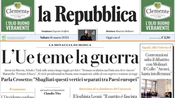 La Repubblica: "Quattro di coppe. L’Italia che resiste senza la Champions League"