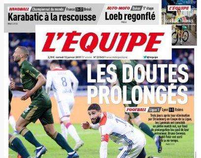 Olympique Lione, L'Equipe titola: "Prolungati i dubbi"