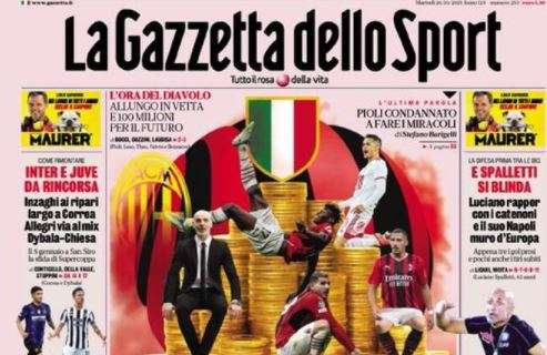 L'apertura de La Gazzetta dello Sport sui rossoneri: "Milan, affari scudetto"