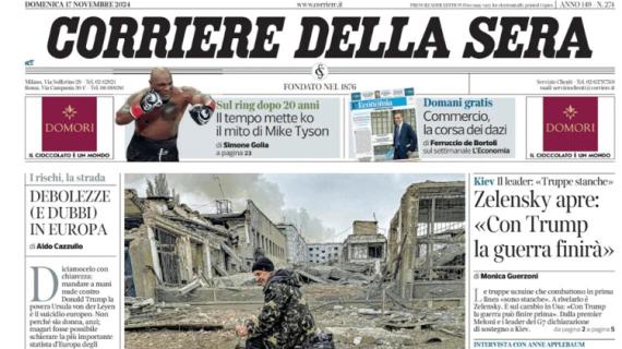 A San Siro c'è la Francia, Corriere della Sera: "Un'Italia batticuore in missione mondiale"