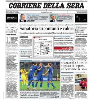 CorSera oggi apre con l'Italia: "Gli azzurri si sbloccano. Spalletti, prima vittoria"