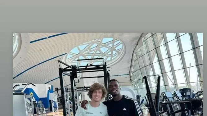 Juve, Pogba a Dubai con Pjanic. Il Polpo si allena con il tennista Rublev