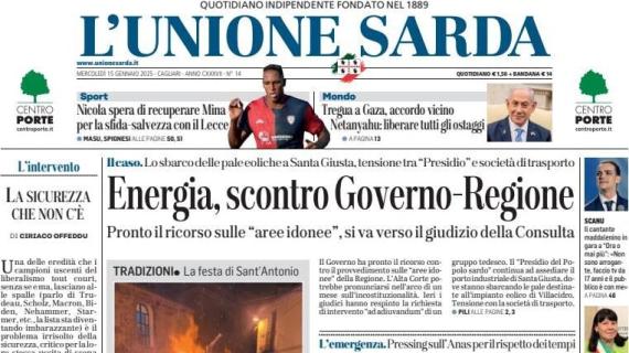 L'Unione Sarda: "Nicola spera di recuperare Mina per la sfida salvezza col Lecce"