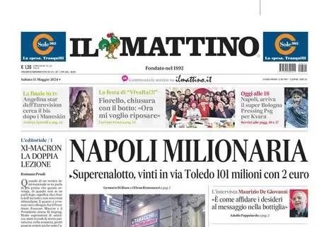 Il Mattino allarmato in apertura: "Napoli, arriva il Bologna. Pressing Psg per Kvara"