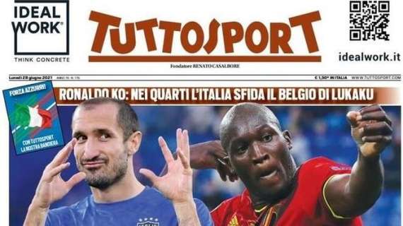 Tuttosport apre con Chiellini e Lukaku: "A noi due!"