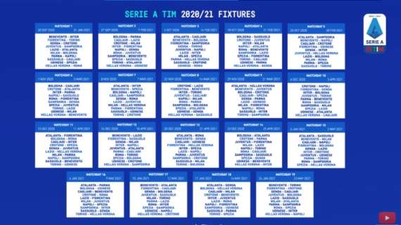 Il calendario completo della Serie A 2020/2021: tutte le 380 partite del prossimo campionato