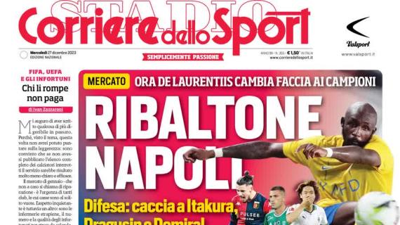 Il Corriere dello Sport in prima pagina sul mercato degli azzurri: "Ribaltone Napoli"