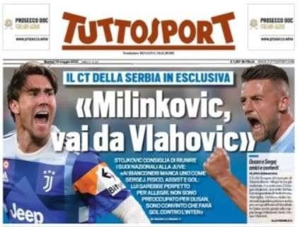 L'apertura di Tuttosport: "Milinkovic, vai da Vlahovic"