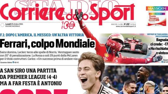 Il Derby d'Italia finisce 4-4. Il Corriere dello Sport in prima pagina: "Gode Conte"