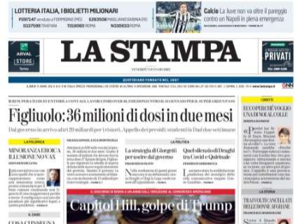 La Stampa: "La Juve non va oltre il pareggio contro un Napoli in piena emergenza"