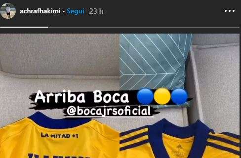 Hakimi e la simpatia per il Boca Juniors. La sua maglia xeneizes in regalo da Balerdi