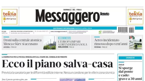 Messaggero Veneto: "Un'Udinese tutto cuore beffata nel maxi recupero"