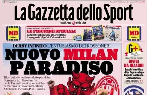 L'apertura de La Gazzetta dello Sport: "Nuovo Milan paradiso"