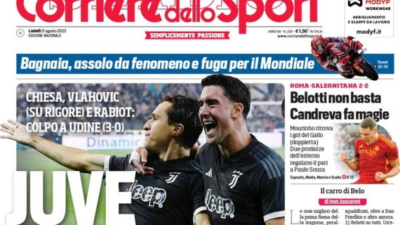 La prima pagina del Corriere dello Sport: "Juve al Max. Inter, Pavard più Sanchez"