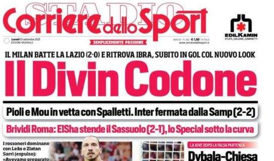 L'apertura del Corriere dello Sport su Ibra: "Il Divin Codone"
