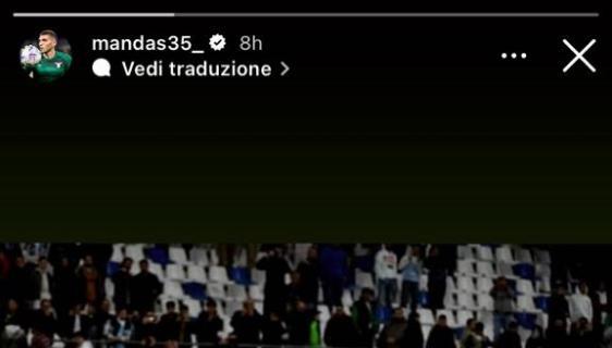 Sassuolo-Lazio 0-2, anche Mandas si complimenta con i compagni: "Che vittoria"