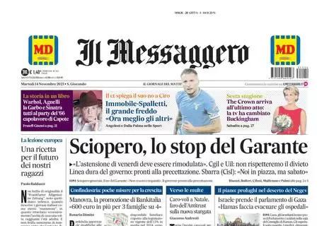 Il Messaggero apre con il grande freddo tra Immobile e Spalletti: "Ora meglio gli altri"