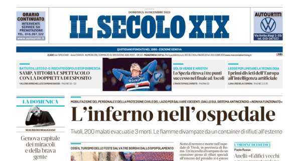 Il Secolo XIX: "Sampdoria, vittoria e spettacolo con la doppietta di Esposito"