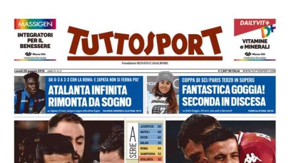 Tuttosport: "Atalanta infinita, rimonta da sogno"
