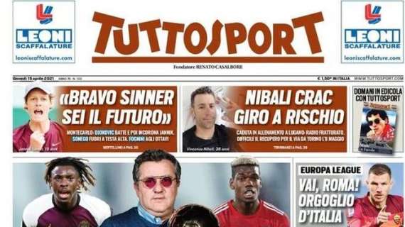 Tuttosport in apertura: "Juve: Mino, pensaci tu". Bianconeri su Kean e Pogba