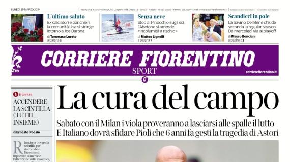 L'apertura del Corriere Fiorentino in vista del match contro il MIlan: "La cura del campo"