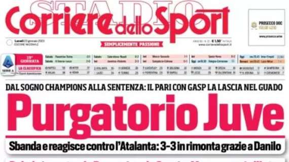 Corriere dello Sport in apertura sui bianconeri: "Purgatorio Juve"
