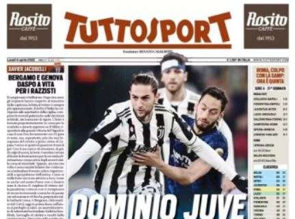 L'apertura di Tuttosport: "Dominio Juve, vince l'Inter"