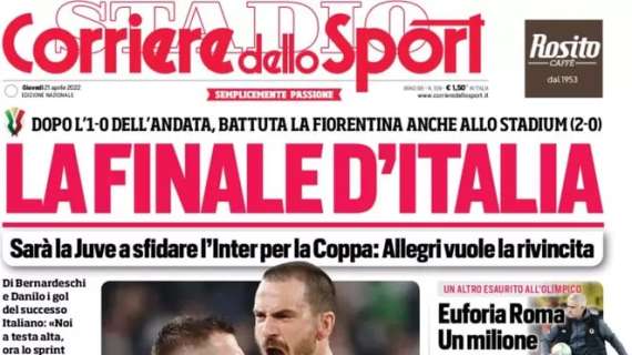 L'apertura del Corriere dello Sport su Inter-Juventus: "La finale d'Italia"