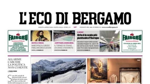 L'apertura de l'Eco di Bergamo: "Atalanta, in difesa uomini contati. Tutte le soluzioni"